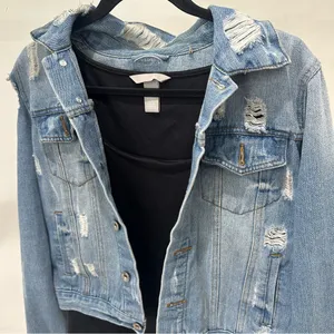 Distressed Denim Jacket + H&M Tank thumbnail 2