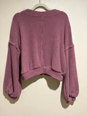 Free People FP Beach Happy Pullover Sweater Sweatshirt Mauve thumbnail 8