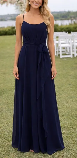 Amsale Campbell Navy Gown 2‎ Blue thumbnail 1