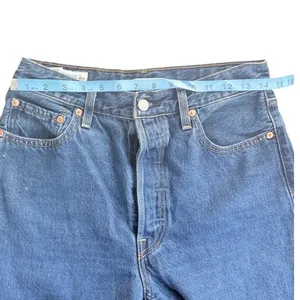 Levis Premium Ribcage Straight Ankle Jeans Blue W29 L27 High Rise Button Fly thumbnail 7