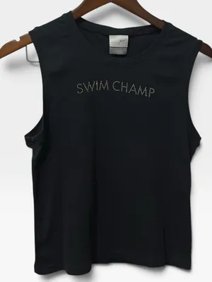 Nike | NWOT Black 'Swim Champ' Sleeveless Crop Muscle Tank Top (size S) thumbnail 3