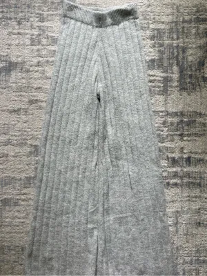 Sincerely Jules Light Gray Ribbed Boot Cut Pants thumbnail 3