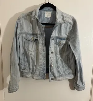 American Eagle Light Blue Denim Jacket Women's Small thumbnail 1