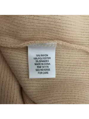 Kirious Womens Sweater Pleated Sleeve Mock Neck Ribbed Knit Boxy Beige Size XS thumbnail 4