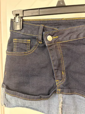 Shein Dark Denim Mini Skirt Blue thumbnail 5