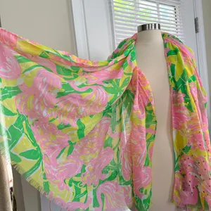 Lilly Pulitzer x Target 20th Anniversary Flamingo Scarf Sequin OS Sarong Coverup thumbnail 2
