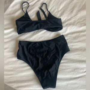 Amazon High Waisted Black Tie Bikini thumbnail 5