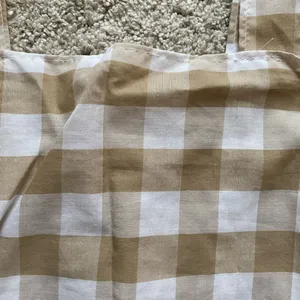 Tan and White gingham Checkered Dress thumbnail 3