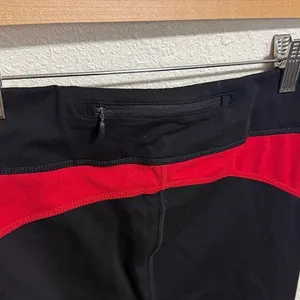 Lauren Ralph Lauren Womens Black Red Trim Activewear Cropped‎ Leggings Size M thumbnail 6