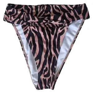 Nasty Gal Animal Print High-Waisted High Leg Bikini Set Brown Tan Size 2 XS NWOT thumbnail 13