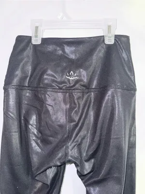 Beyond Yoga Black Shiny Shimmery High-Waist Sexy Leggings Size XS thumbnail 7