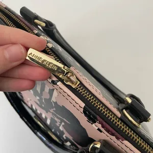 Anne Klein‎ women’s floral pink burgundy black gold hardware shoulder purse zip thumbnail 7