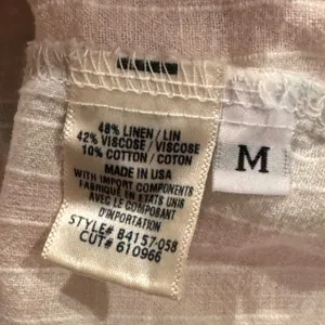 Anthropologie Cloth and Stone Striped Tie Button Down Top Women’s Medium thumbnail 4