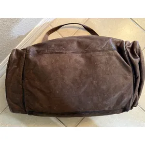 Vintage Eagle Creek Brown Leather Duffle Bag Travel Carry On Weekender 22" thumbnail 15