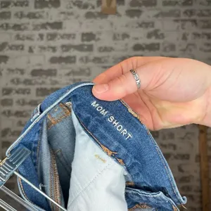 American Eagle | women denim mom shorts raw hem thumbnail 5