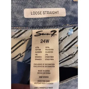 Seven7 Women Loose Straight Jean 24W Light Blue High Rise Classic Minimalist thumbnail 8