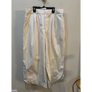 Anthropologie Mare Mare Curved-Hem Chino Pants Wide Leg Light Sand Size XL thumbnail 4