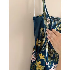 Lulus Remarkable Entrance Navy Blue Floral Print Satin Midi Dress Size Medium thumbnail 8