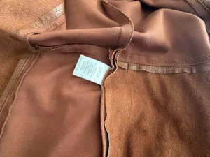 Marc New York by Andrew Marc Brown Croc-Embossed Open-Front Drape Jacket L thumbnail 10