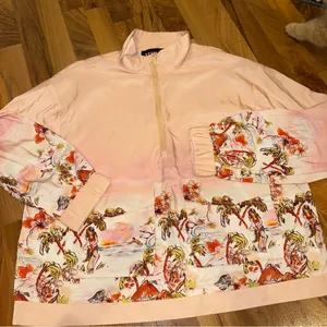 Royalty by Maluma 3/4 zip Hawaiian aloha wind breaker‎ like pullover NWOT LARGE thumbnail 1