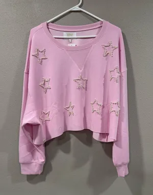 NWT Simply Southern Long Sleeve Top With Bezzaled Stars thumbnail 1