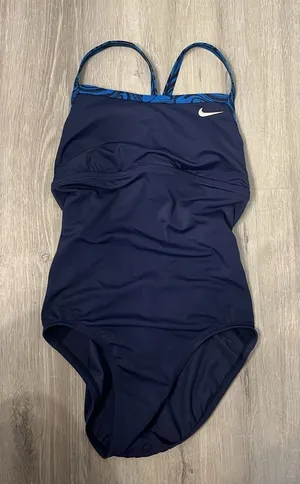 Nike Swim Women's One Piece Swimsuit Dark Navy‎ Blue Size S thumbnail 1