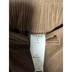 Halara High Waisted Corduroy Casual Pants Brown Wide Leg Pocket Trousers Size L thumbnail 4