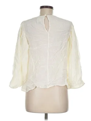 Farm Rio White Lace Crochet Puff Sleeve Blouse Top Size M Boho Romantic thumbnail 2