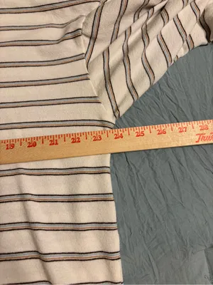 Madewell 1X Cream Striped Ribbed Knit Long Sleeve Top Relaxed Fit thumbnail 4