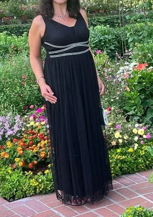 Maxi Long Black Dress Size M thumbnail 2