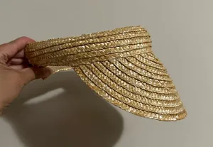 Vintage Natural Straw Visor Gold thumbnail 1