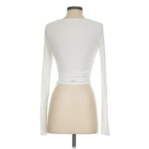 Alo White Gather Long Sleeve XS Top thumbnail 4
