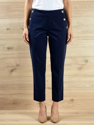 Nanette Lepore Navy Blue Stretchy Crop Pull-on Pants NWT Size Small thumbnail 2