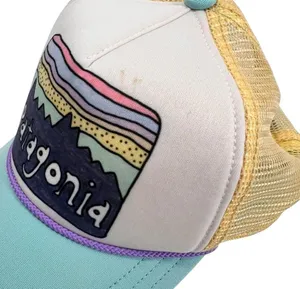 Patagonia Rope Mesh 5 Panel Pastel Trucker Snapback Hat Cap OS Fitzroy Mountains thumbnail 2