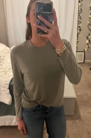 Abercrombie Olive green long sleeve top thumbnail 1