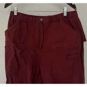 Free People Movement Voyage Pant Red Cargo Utility Front Slash Pockets Large thumbnail 4
