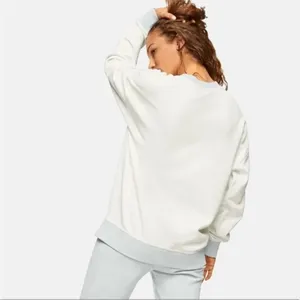 Outdoor Voices Pickup Off-White Cotton Grey Trim Oversized Graphic Sweatshirt M thumbnail 2
