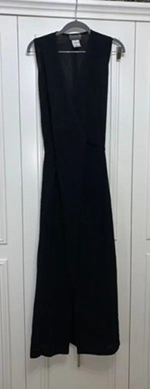 OAK + FORT Women's Black Wool Midi Wrap Dress Size 40‎ Formal thumbnail 1