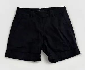 Theory Shorts Womens Size 00 Black Linen Blend Neutral Quiet Luxury thumbnail 1