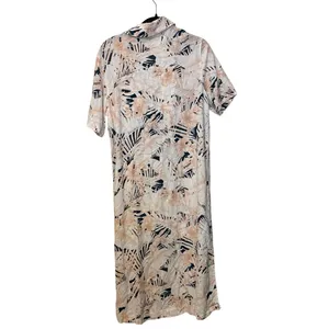 Faherty Pink White Linen Blend Pool Button Up Shirt Floral Midi Dress Size Small thumbnail 4