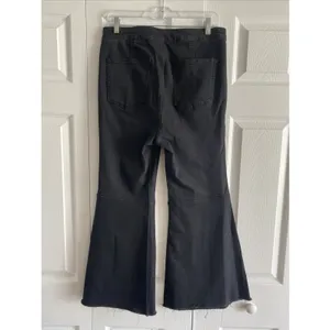 We the Free Womens 31 Free People Black Flare Leg‎ Denim Pants thumbnail 4