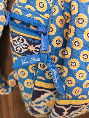 Vera Bradley Blue/Cream Floral Medallion Backpack Riviera Blue Retired Pattern thumbnail 2