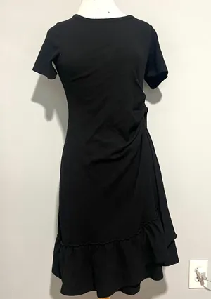 A Pea in the Pod Black Short Sleeve Maternity Dress thumbnail 1