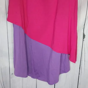 Faded Glory Women's Pink and Purple Asymmetrical Layerd 80's Style Top thumbnail 7