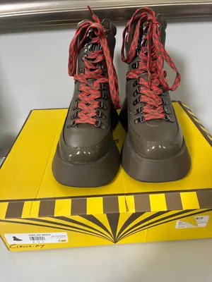 Circus by Sam Edelman Dark Moss Platform Hiker Boots with Red Accent Laces thumbnail 4