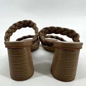 Dolce Vita Paily Braided Sandals Double Strap Chunky High Heels Cafe Stella 8 thumbnail 5