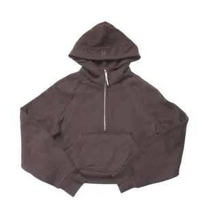 NWT Lululemon Scuba Oversized Half Zip Hoodie in Espresso Brown Sweatshirt XS/S thumbnail 1