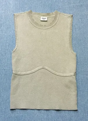 Abercrombie & Fitch Knit Underbust Corset Tank Size S in Beige thumbnail 1