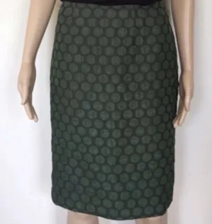 Anthropologie Maeve Green Silk Pencil Skirt Women’s Size 6 Midi High Waist thumbnail 1