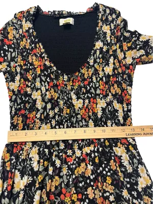 Maeve Black Floral Maxi Dress with Rust and Cream Blooms thumbnail 8